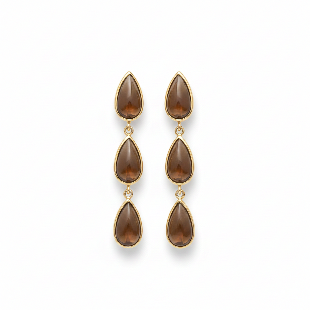 Boucles D'oreilles Gouttes Brunes