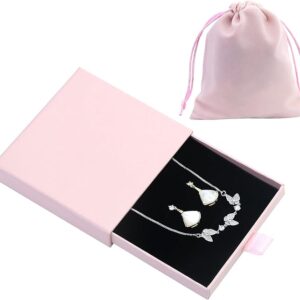 Boîte boîte rose et sac en velours