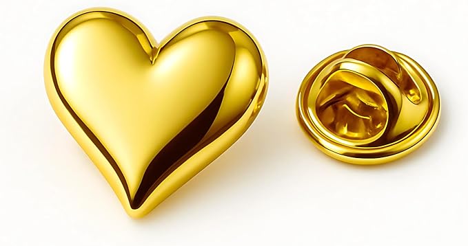 Pins coeur doré